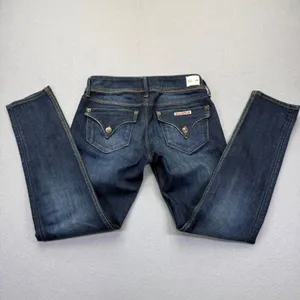 Hudson Collin Skinny Jeans Womens 24 Dark Wash Low Rise Double Button Denim‎ thumbnail 2