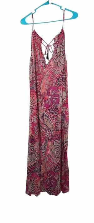 Tommy Bahama Carnival Lights Chiffon Maxi Dress Size Medium NWT thumbnail 1