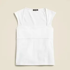 J. Crew‎ Squareneck cap-sleeve top in stretch cotton blend size XL thumbnail 2