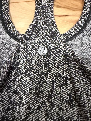 Lululemon Cool Racerback Tank Top in a black and white speckled pattern thumbnail 3