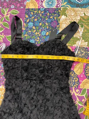 Lulu's Black Rosette Midi Dress with Tulle Ruffle Hem thumbnail 6