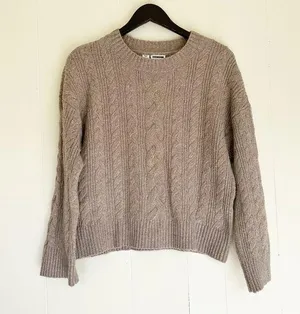 NOISY MAY Cable Knit Sweater Brown Medium thumbnail 1