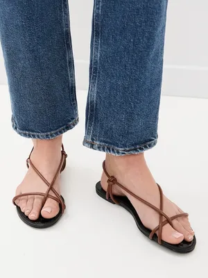 NWT SCHUTZ Malta Flat Sandals Size 7 Strappy Leather Croc Embossed Sauvage thumbnail 1