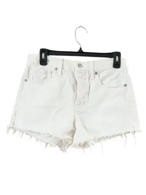 Madewell White Frayed Hem Denim Shorts thumbnail 2