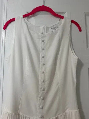 Petal and Pup White Drop Waist Midi Dress thumbnail 6