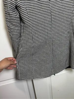 Zara Women’s Houndstooth Double Breasted Blazer Black White Size M Jacke thumbnail 6