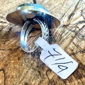 Larimar Crystal Ring Size 7 1/4 Blue thumbnail 4