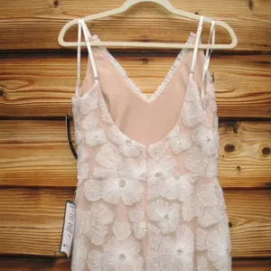 NWT Betsy & Adam Women's Embellished Floral Soutache Sleeveless Gown Dress White thumbnail 13