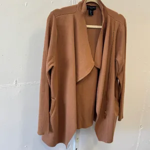 Cynthia Rowley Active Womens XL Camel Brown Asymmetric Zip Front Cardigan Jacket thumbnail 4