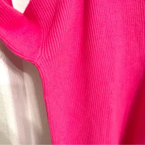 On 34th Womens Sweater Barbie Pink Collared Pullover V Neck Plus Size 2X thumbnail 7
