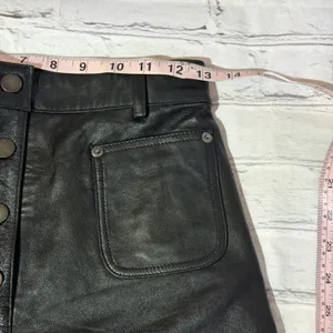 Leather Button Fly Micro Shorts Sz 4 First Bare Back 12in Rise‎ 90's Vintage thumbnail 7