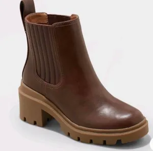 Universal Thread Naya Heeled Chelsea Boots- Brown thumbnail 1