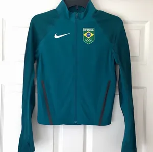 Nike Brazil Soccer Training Jacket Womens XS Teal Zip Up Football Brasil Warm Up thumbnail 1