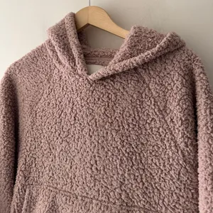 American Eagle Cozy Sherpa Clinched Hoodie Pullover Sweatshirt‎ Dusty Rose thumbnail 3