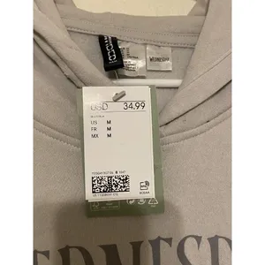 New NWT H&M Wednesday Addams Family Gray Pullover Hoodie‎ Sweatshirt Size Medium thumbnail 4