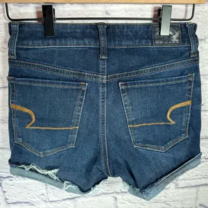 American Eagle Hi Rise Shortie‎ Dark Wash Shorts 360 super stretch size 2 thumbnail 2