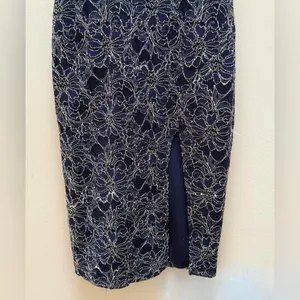 Venus Navy Lace Cocktail Dress with Front Slit Size Small thumbnail 3