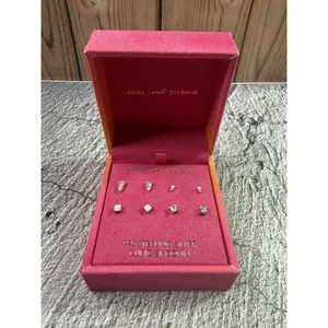 NEW IN BOX Olivia And Jackson 4 Earrings Set 925 Silver Cubic Zirconia Opalite thumbnail 6