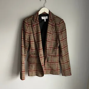 Derek Lam 10 Crosby Heritage‎ Equestrian Academia Brown Plaid Red Blazer size 6 thumbnail 4