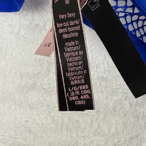 Victoria's Secret Very Sexy Royal Blue Fishnet Mesh Strappy Low‎ Cut Demi Bra L thumbnail 7
