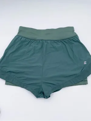 Sweaty Betty Tempo Run Shorts Size 4 Cool Forest Green Running Athletic Sporty thumbnail 3