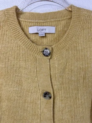 LOFT Soft Fuzzy Knit Button-Down Cardigan Size S thumbnail 5