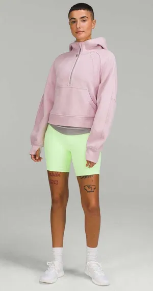 Lululemon Scuba Oversized Half-Zip Hoodie in Pink Peony thumbnail 3
