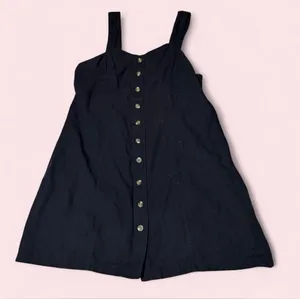 American Eagle Outfitters Black Button-Front Mini Sundress thumbnail 1