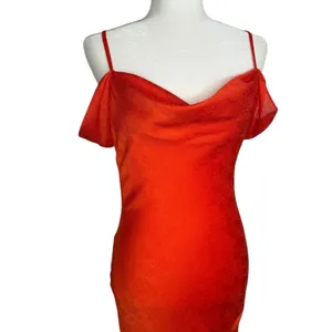 I.N. San Francisco Y2K Off Shoulder Bias Cut Slip‎ Dress M Cowl Neck Midi Fairy thumbnail 3