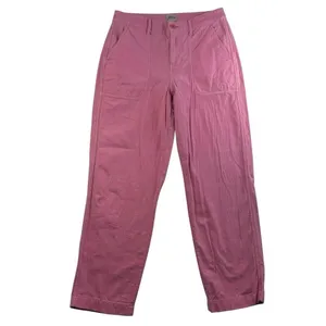 J. Crew Sz 4 Garment Dyed Foundry Pants Straight Leg Cotton Pink AP392 Woman's‎ thumbnail 2