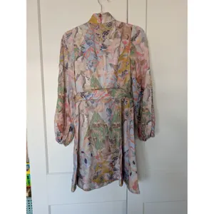 NWOT $950 Zimmermann Illustration Buttoned Belted Floral Linen Mini Dress size 0 thumbnail 7