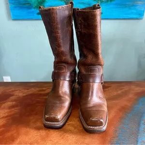 Vintage Frye 12R Brown leather Harness Boots USA Cowgirl size 6 thumbnail 8