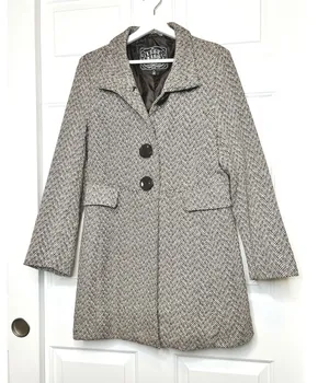 Last Kiss Herringbone Pea Coat‎ XL Wool Blend Mid Length thumbnail 1