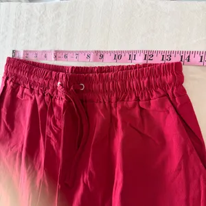 Women's Pull On Elastic Waist Red Linen Cotton Style Pant Size M #260691 thumbnail 4