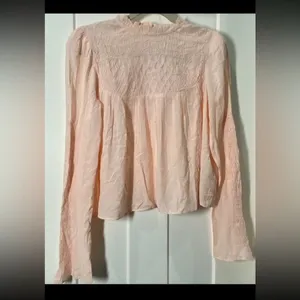 Free People Smocked In Time Blouse. Size Small thumbnail 3