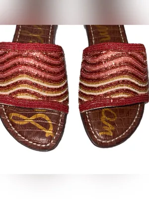 Sam Edelman Gallie Beaded Slide Sandal in Sunset Multi Size 7.5 New In Box thumbnail 4