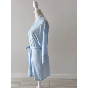 In bloom by jonquil OPHELIA LACE TRIM SATIN WRAP IN SILVER BLUE thumbnail 2