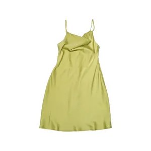 Urban Outfitters Mallory Cowl Neck Slip Dress Lime Green Bright Satin Party XS thumbnail 2