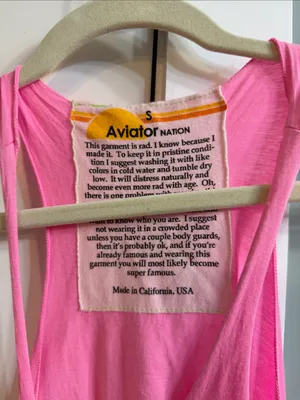 Aviator Nation Neon Pink Surfrider Beach Malibu California Muscle Tank small EUC thumbnail 2