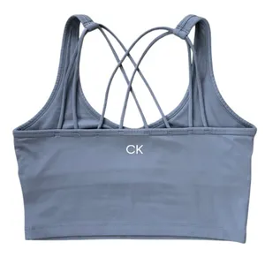 Calvin Klein Performance Strappy Longline Sports Bra Top Blue Size Small thumbnail 2