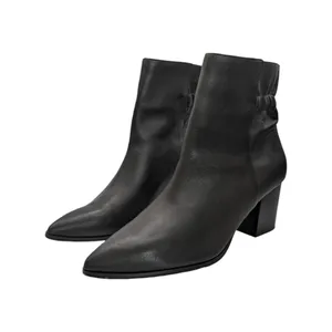 Sole Society Maeryn Bootie Heeled Ankle Boots Black Leather Pointed Toe 7.5 Shoe thumbnail 2
