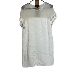Lulus‎ Iced Latte White Short Sleeve Tassel Shift Dress Size S thumbnail 3