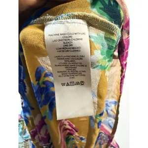 Anthropologie V-Neck Flutter-Sleeve Colorful Tropical Print Dress Xs thumbnail 8