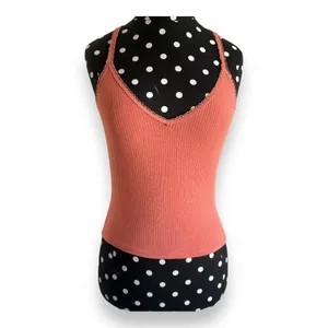 5/$35 Destined Womens Tank Tops 2 Sz S M Peach Light Yellow Ribbed Knit Cropped thumbnail 3