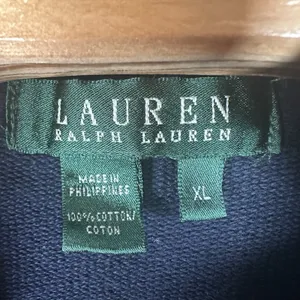 Lauren Ralph Lauren Cardigan Sweatshirt Womens XL Navy Blue Silver‎ Snap Front thumbnail 6