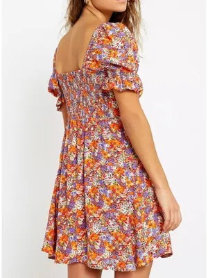 Faithfull Brand Iris Mini Dress Meja Floral Sweetheart Bust Milkmaid Romantic XS thumbnail 6