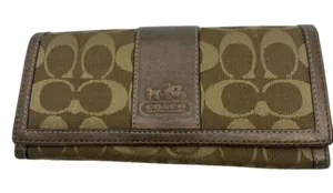 Coach Slim Envelope Brown Signature C Canvas Wallet thumbnail 1