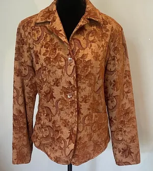 Brown floral pattern Women's Jacket thumbnail 1