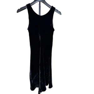 The Limited Vintage Black Silk Blend Velvet Sleeveless‎ Scoop Neck Midi Dress S thumbnail 5