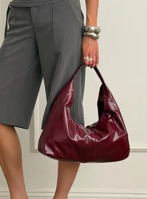 Princess Polly Burgundy Faux Leather Bag thumbnail 1